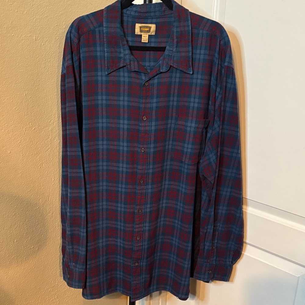 Vintage The Foundry Supply Co. Red and Blue Plaid Shirt